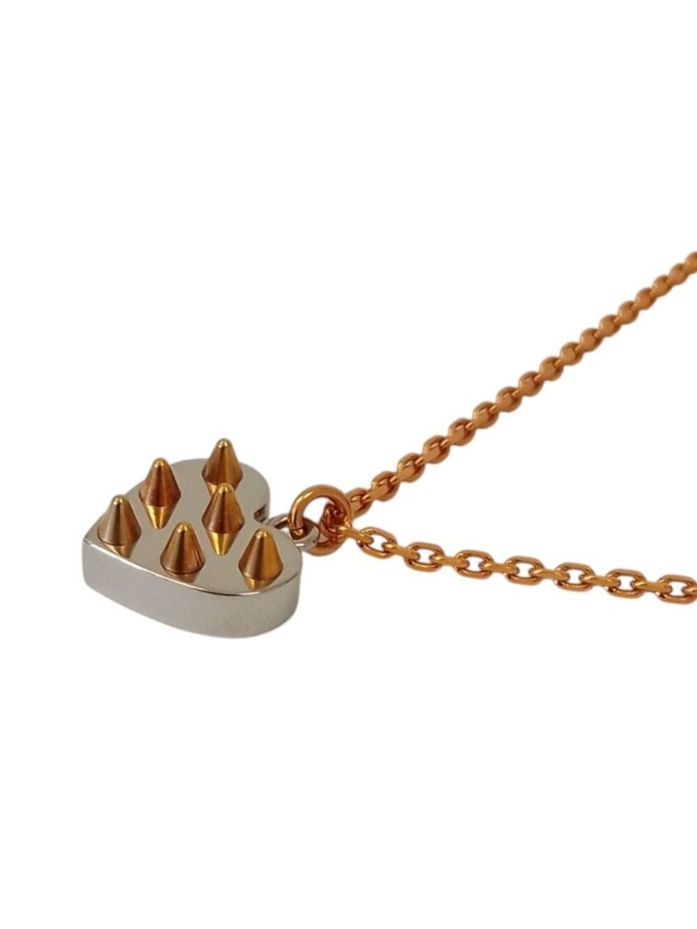 Louis Vuitton Spiky Valentine Necklace Silver Color Pre Owned - Picture 2 of 7